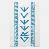 ギリシャの国の記号の名前の文字のギリシャ語 キッチンタオル (縦)