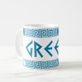 ギリシャの国の記号の名前の文字のギリシャ語 コーヒーマグカップ (正面左)