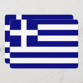 ギリシャの国旗がデザインされた愛国的な招待状 招待状 (正面/裏面)