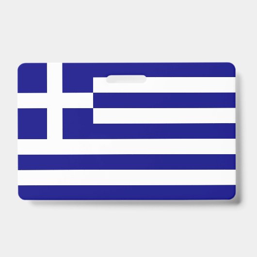 ギリシャの国旗が付いた名札 バッジ (正面)