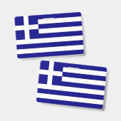 ギリシャの国旗が付いた名札 バッジ (正面＆裏面)