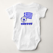 ギリシャの国旗とサッカーボール ベビーボディスーツ (裏面)