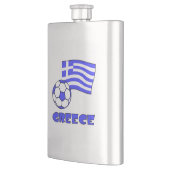 ギリシャの国旗のサッカーボールとギリシャ フラスク (左)