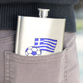 ギリシャの国旗のサッカーボールとギリシャ フラスク (インサイチュ)
