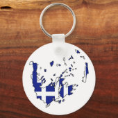 ギリシャの国旗の地図 キーホルダー (正面)