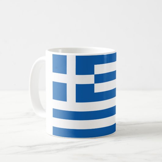 ギリシャの国旗の記念品 コーヒーマグカップ (正面左)