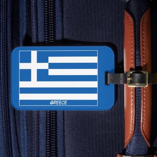 ギリシャの国旗の記念品 ラゲッジタグ (正面インサイチュ4)