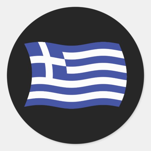 ギリシャの国旗ステッカー ラウンドシール (正面)
