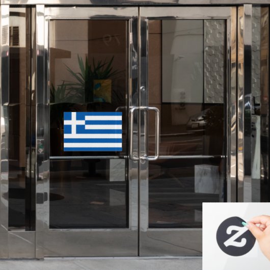 ギリシャの国旗 カットラインステッカー ウィンドウサイン (オフィスドア)