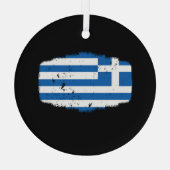 ギリシャの国旗 ガラスオーナメント (裏面)