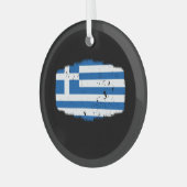 ギリシャの国旗 ガラスオーナメント (正面左)