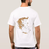 ギリシャの国旗+地図+テキストTシャツ Tシャツ (裏面)