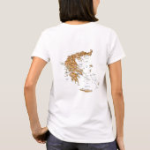 ギリシャの国旗+地図+テキストTシャツ Tシャツ (裏面)