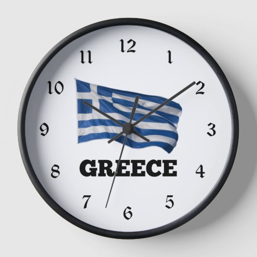 ギリシャの国旗 壁時計 (正面)