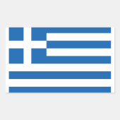 ギリシャの国旗 長方形シール (正面)