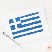 ギリシャの国旗 長方形シール (封筒)