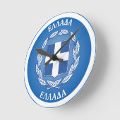 ギリシャの国章 サークル型 ラウンド壁時計 (傾斜)