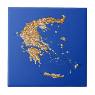 ギリシャの地図のタイル タイル
