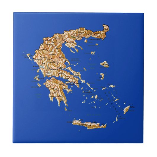 ギリシャの地図のタイル タイル (正面)