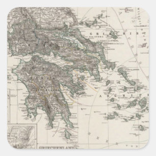 ギリシャの地図バイスティエラー スクエアシール