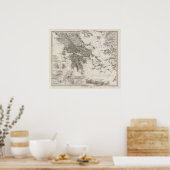 ギリシャの地図バイスティエラー ポスター (キッチン)