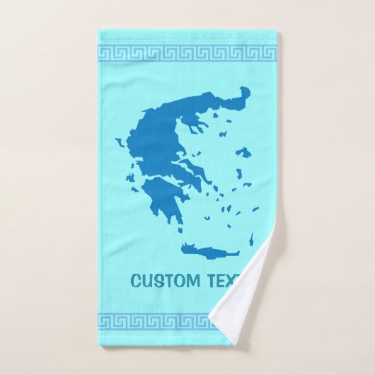 ギリシャの地図 バスタオルセット (ハンドタオル)