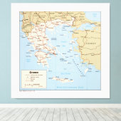 ギリシャの地図（1984年） キャンバスプリント (インサイチュ (ウッドフロア))