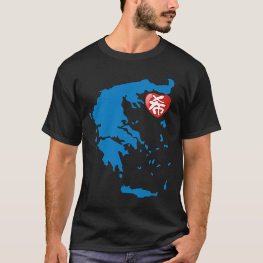 ギリシャの地図 Tシャツ (正面)