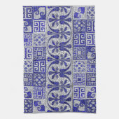 ギリシャの壊れたタイルのモザイクアート キッチンタオル (縦)
