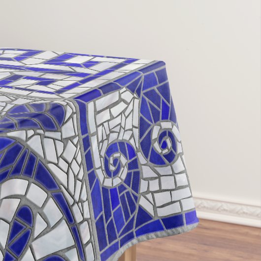 ギリシャの壊れたタイルのモザイクアート テーブルクロス (インサイチュ)