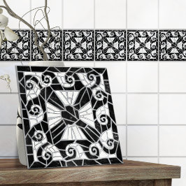 ギリシャの壊れたタイルモザイク黒大理石 タイル