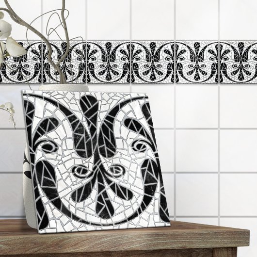 ギリシャの壊れたタイルモザイク黒大理石 タイル