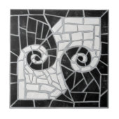 ギリシャの壊れたタイルモザイク黒大理石 タイル (正面)