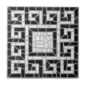 ギリシャの壊れたタイルモザイク黒大理石 タイル (正面)