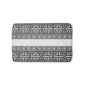 ギリシャの壊れたタイルモザイク黒大理石 バスマット (正面)