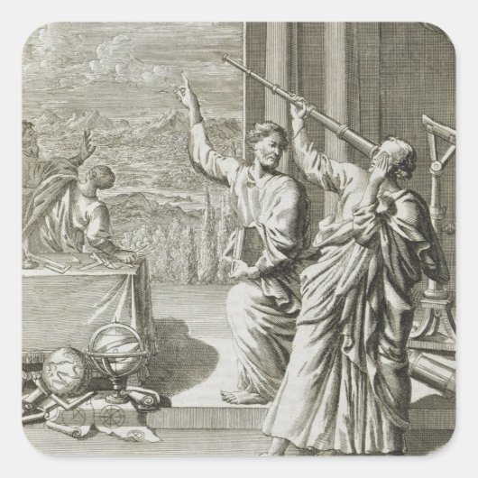 ギリシャの天文学者の星の研究，イラストレーション スクエアシール (正面)