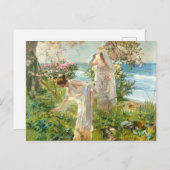 ギリシャの女の子オンザショアホアキンソロラYバスティダ ポストカード (正面/裏面)