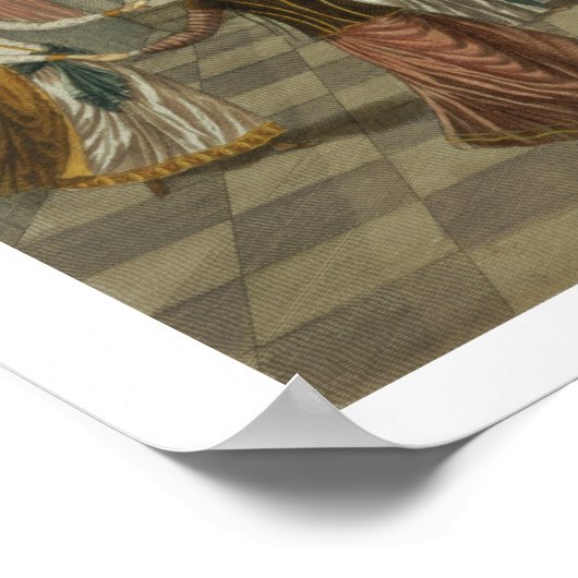 ギリシャの女性と一緒にファッショナブルなダンス ポスター (角)