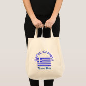 ギリシャの女神とギリシャ国旗のカスタマイズ トートバッグ (正面(商品))