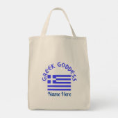ギリシャの女神とギリシャ国旗のカスタマイズ トートバッグ (裏面)
