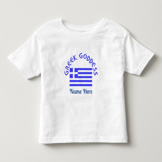 ギリシャの女神とギリシャ国旗のパーソナライズドデザイン , トドラーTシャツ (正面)