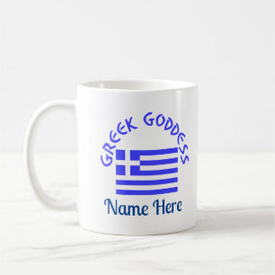 ギリシャの女神とギリシャ国旗 コーヒーマグカップ