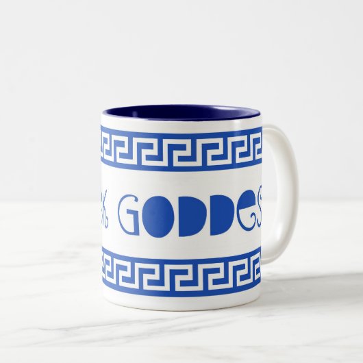 ギリシャの女神のギリシャ人の鍵 ツートーンマグカップ (正面右)