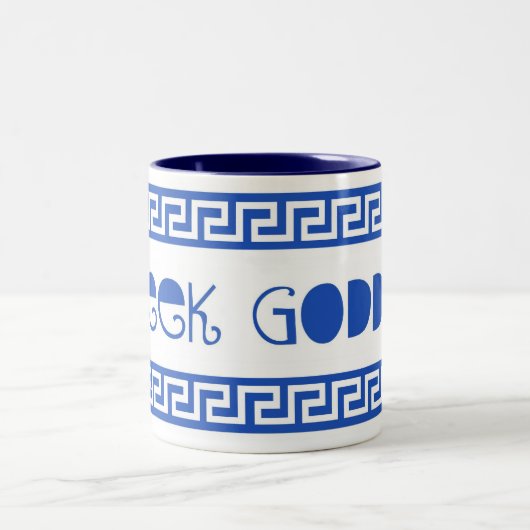 ギリシャの女神のギリシャ人の鍵 ツートーンマグカップ (中央)