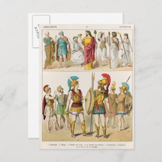 ギリシャの宗教および軍の服 ポストカード (正面/裏面)