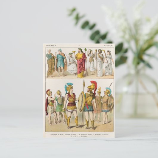 ギリシャの宗教および軍の服 ポストカード (スタンド正面)