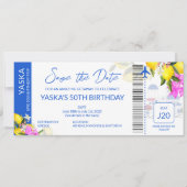 ギリシャの宛先の誕生日の保存日付 招待状 (正面)