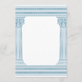 ギリシャの寺院とのブルーバースデーパーティーの招待 招待状 (裏面)