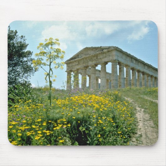 ギリシャの寺院、Segesta、シシリー、イタリアは開花します マウスパッド (正面)