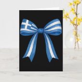 ギリシャの小悪魔の弓 ギリシャの少女 ギリシャの旗 ギリシャのEa カード (黄色い花)